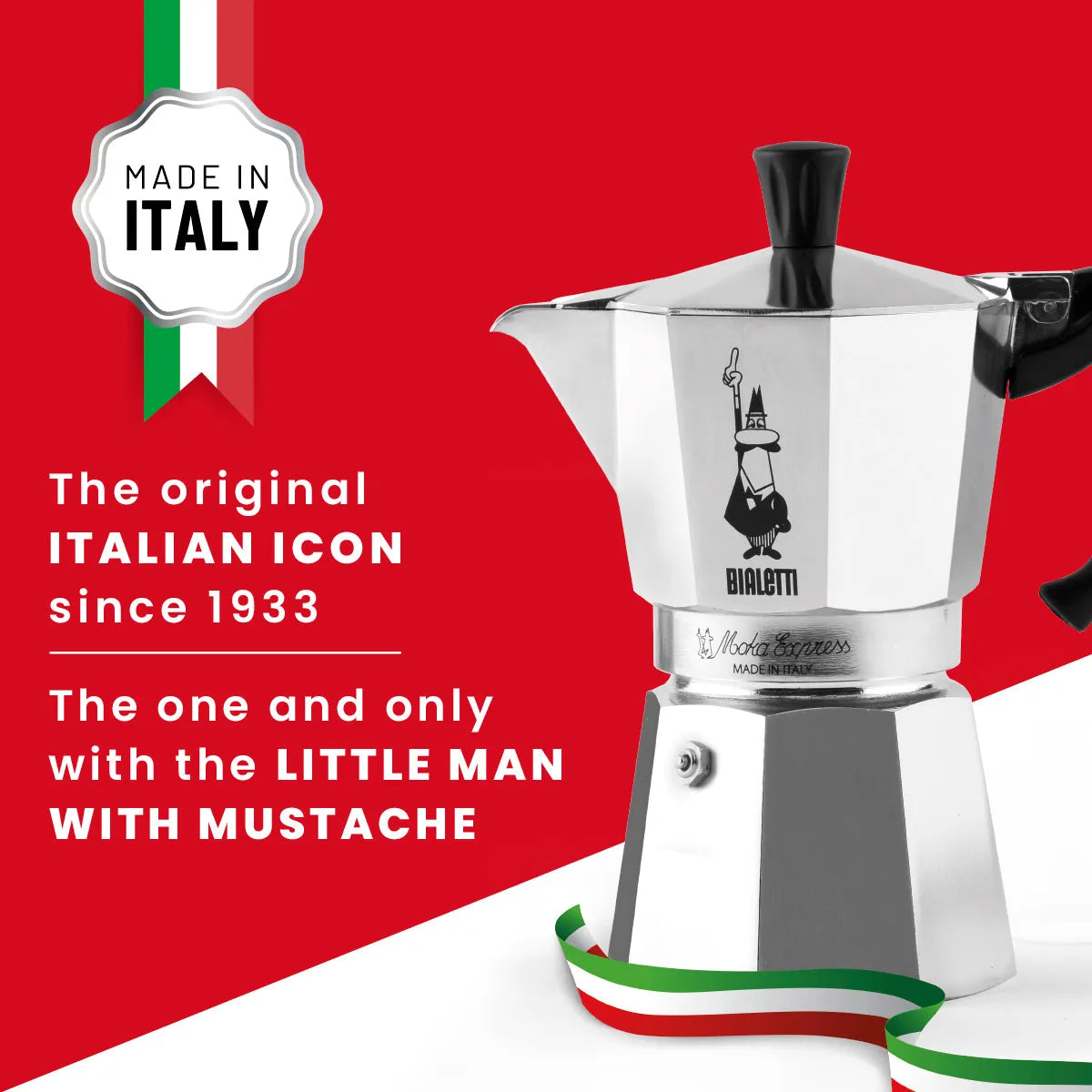 Bialetti seit 1933 und made in italy. 