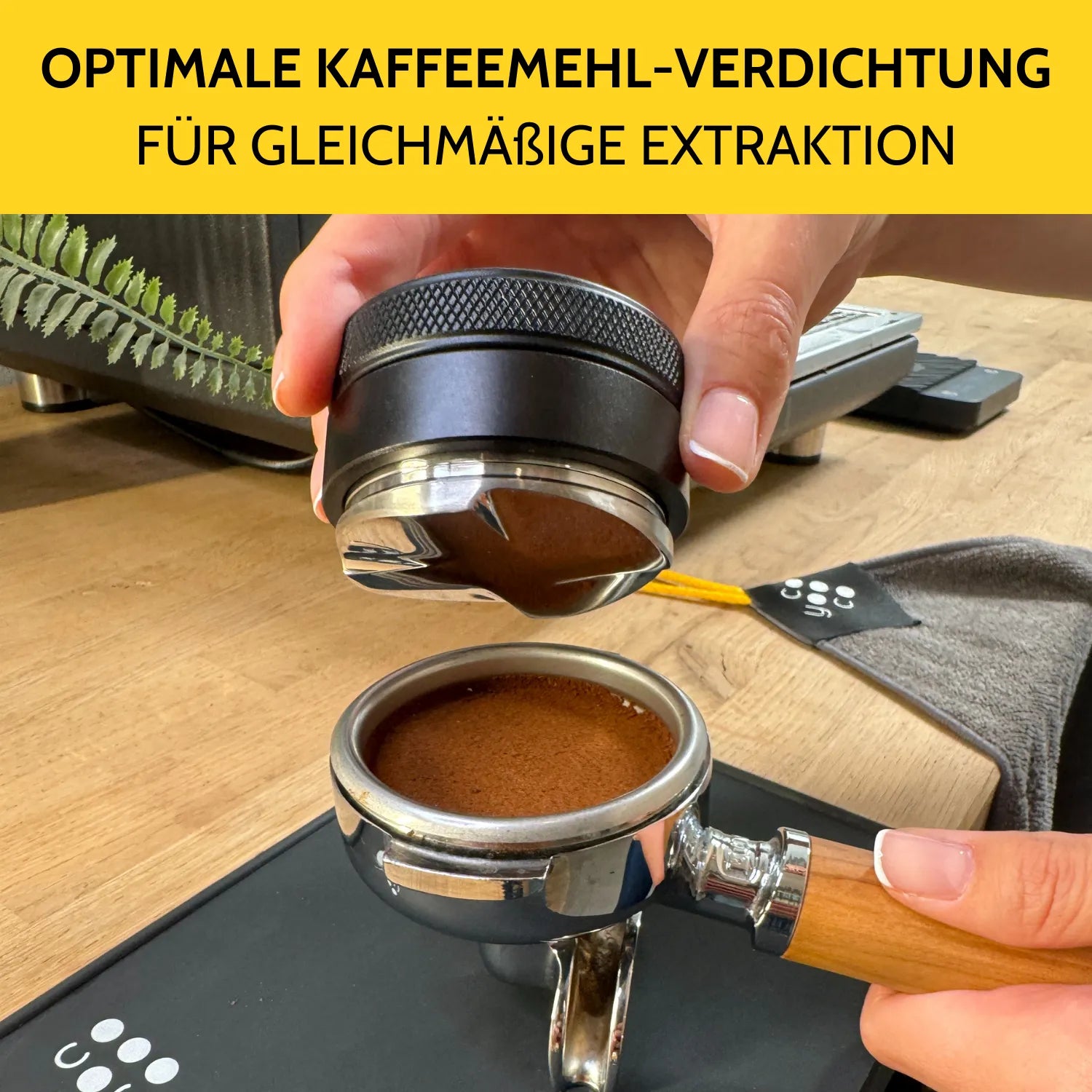 Leveler wird nach dem drehen vom Siebträger abgesetzt.