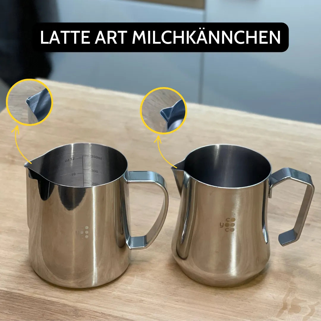 Welches Milchkännchen für Latte Art?